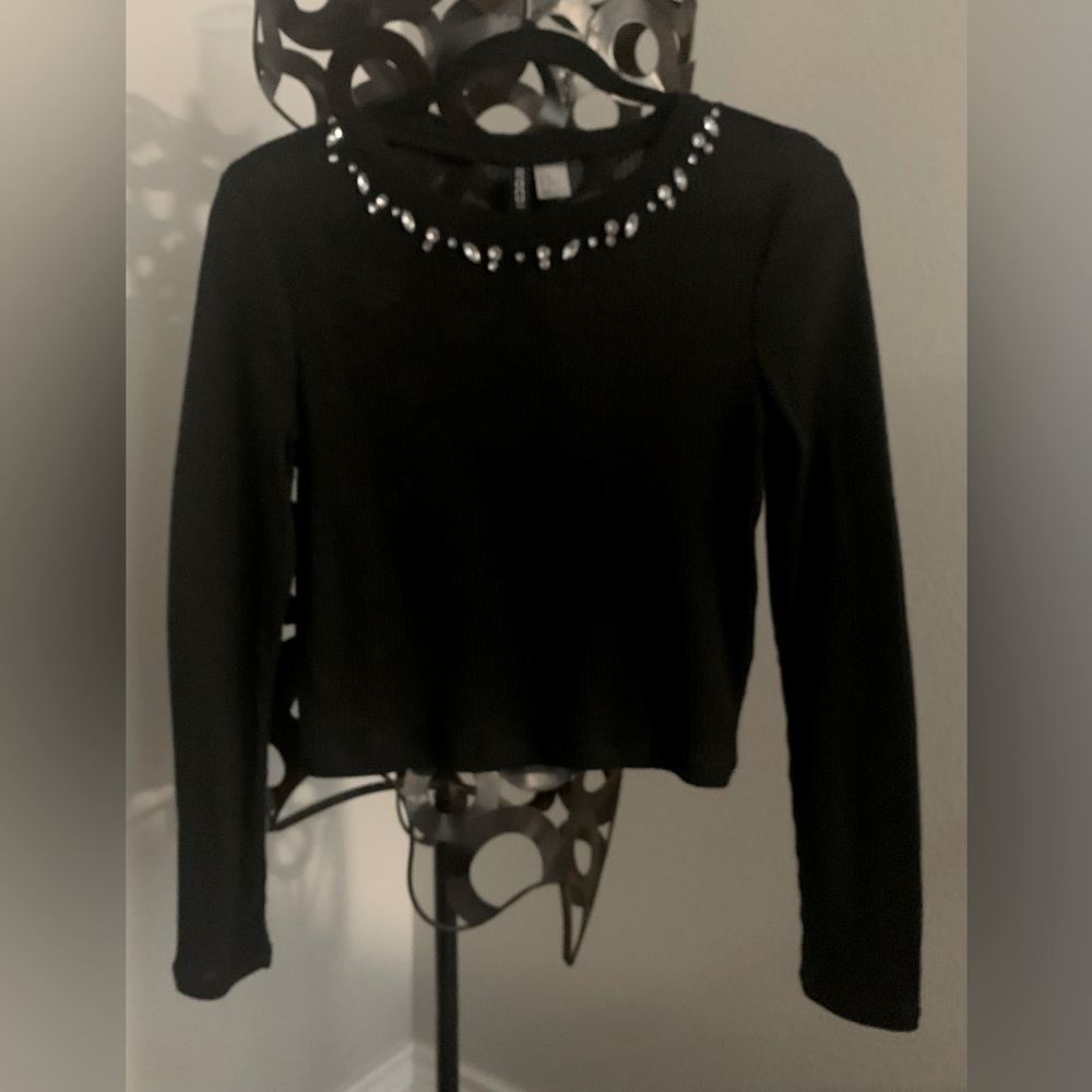 Women’s Black Blouse with Bling
